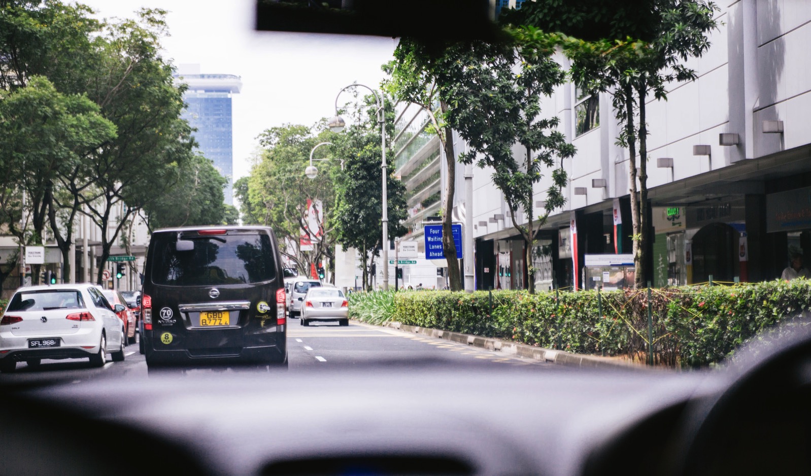 シンガポールのタクシー車中